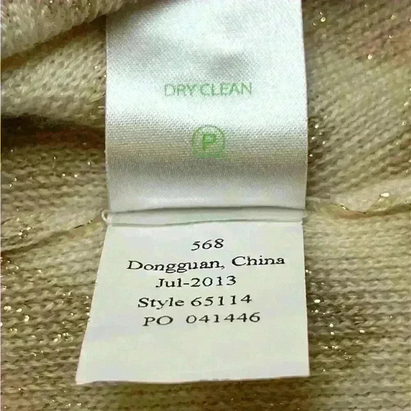 Lilly Pulitzer Sydney Chevron Zigzag Short Sleeve Sweater Top-Gold - Picture 6 of 6